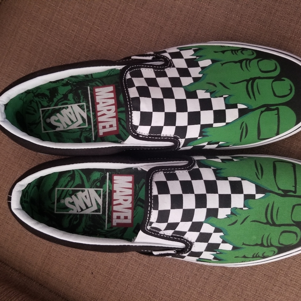 SOLD Vans x Marvel Hulk Slip Ons